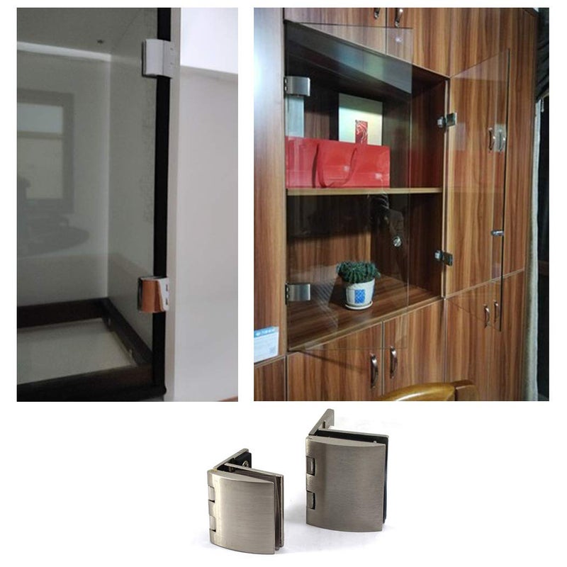 SeeRaphee 90 Degree Glass Door Pivot Hinge Kit Zinc Alloy Shower Hinge Glass Door Clamp Clip 2PCS with Screws,Adaptive 5-8mm Glass - Image 5